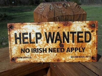 authentic no irish need apply sign for sale